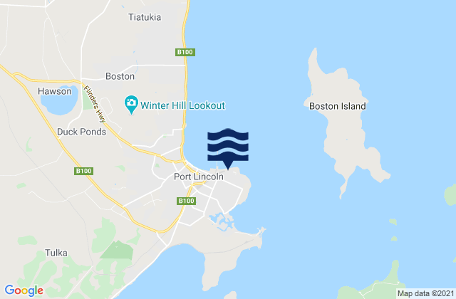 Karte der Gezeiten Port Lincoln, Australia