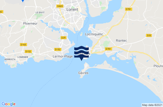 Karte der Gezeiten Port Louis, France