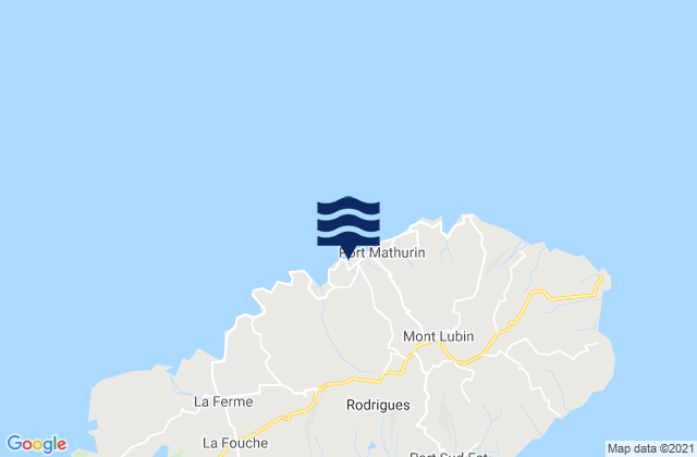 Karte der Gezeiten Port Mathurin, Mauritius