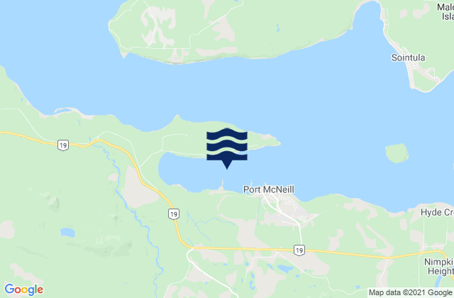 Karte der Gezeiten Port McNeill, Canada