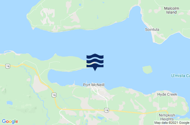 Karte der Gezeiten Port Mcneill, Canada