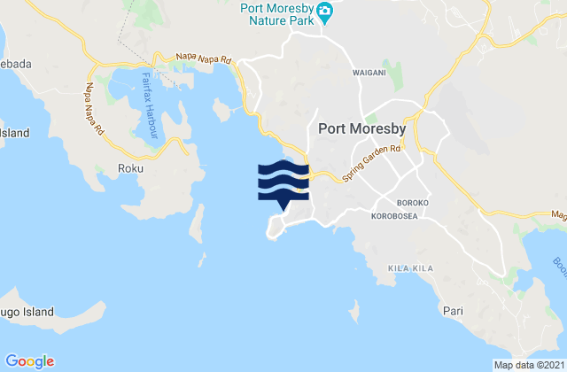 Karte der Gezeiten Port Moresby, Papua New Guinea