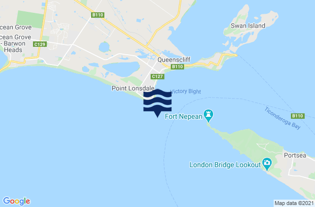 Karte der Gezeiten Port Phillip Heads, Australia