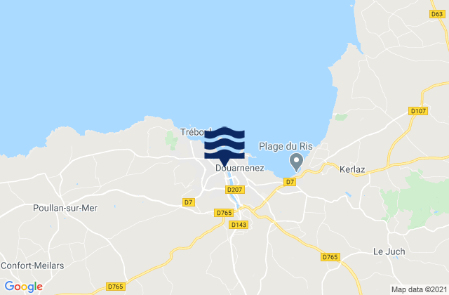 Karte der Gezeiten Port Rhu, France