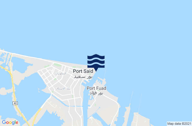 Karte der Gezeiten Port Said, Egypt
