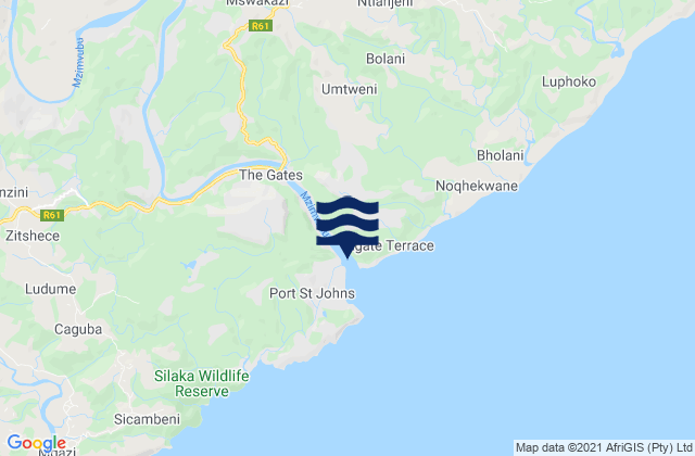 Karte der Gezeiten Port Saint John’s, South Africa