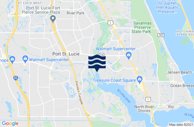 Karte der Gezeiten Port Saint Lucie, United States