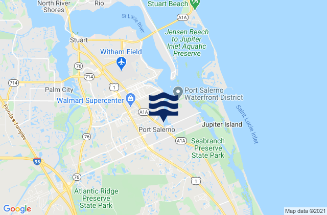 Karte der Gezeiten Port Salerno, United States
