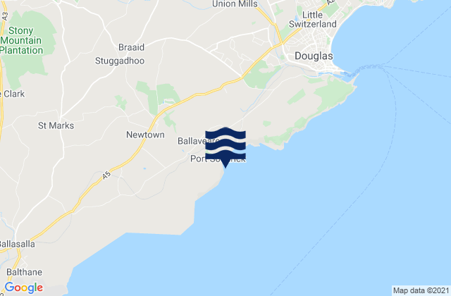 Karte der Gezeiten Port Soderick, Isle of Man
