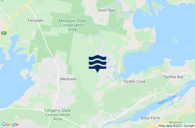 Karte der Gezeiten Port Stephens Shire, Australia