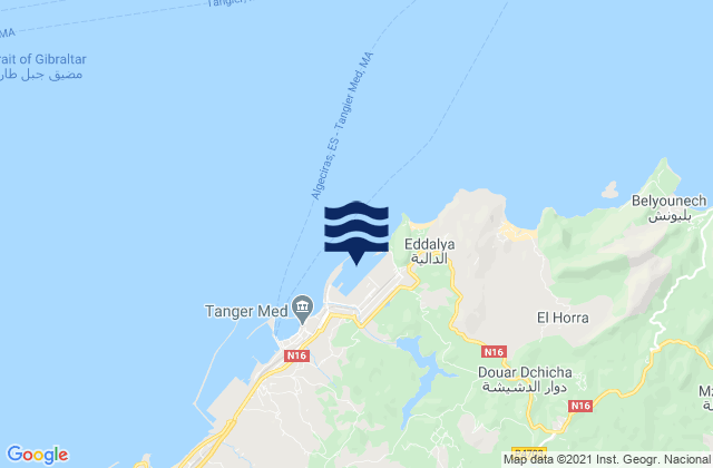 Karte der Gezeiten Port Tanger Méditerranée, Morocco