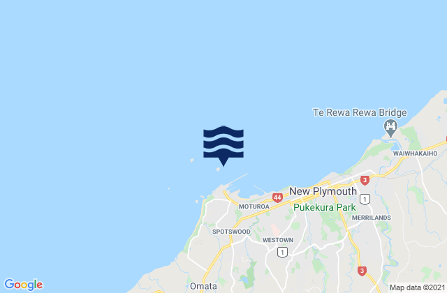 Karte der Gezeiten Port Taranaki, New Zealand