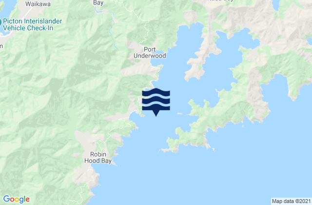 Karte der Gezeiten Port Underwood, New Zealand