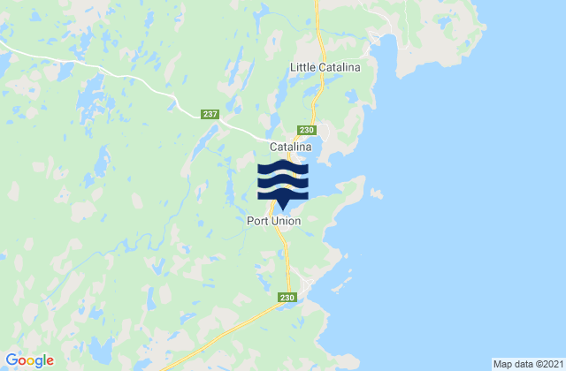 Karte der Gezeiten Port Union, Canada