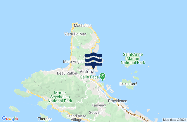 Karte der Gezeiten Port Victoria, Seychelles