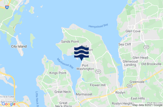 Karte der Gezeiten Port Washington (Manhasset Bay), United States