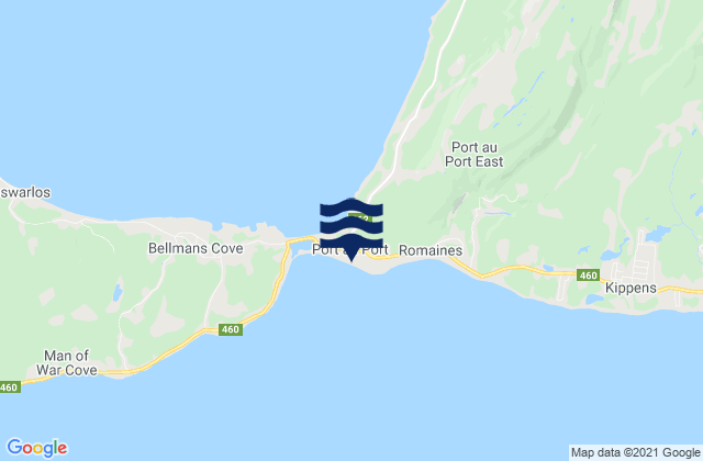 Karte der Gezeiten Port au Port, Canada