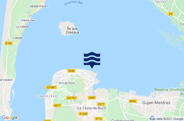 Karte der Gezeiten Port d'Arcachon, France