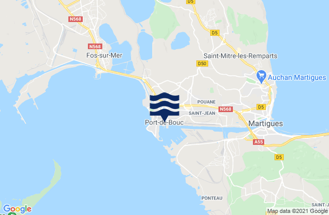 Karte der Gezeiten Port de Bouc, France