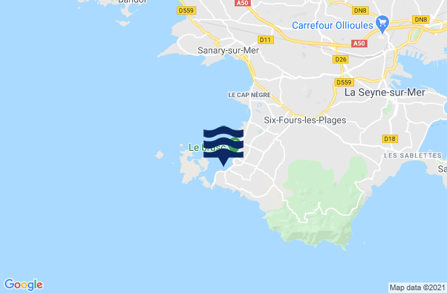 Karte der Gezeiten Port de Brusc, France