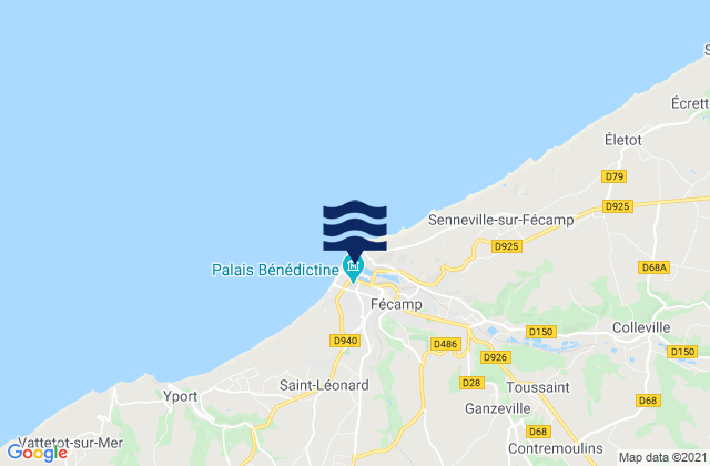Karte der Gezeiten Port de Fécamp, France