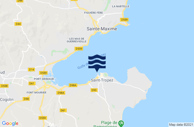 Karte der Gezeiten Port de Saint Tropez, France