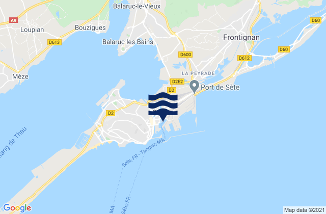 Karte der Gezeiten Port de Sète, France