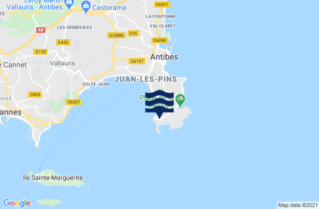 Karte der Gezeiten Port de l'Olivette, France