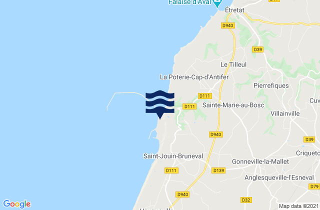 Karte der Gezeiten Port du Havre-Antifer, France