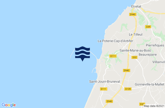 Karte der Gezeiten Port du Havre-Antifer, France