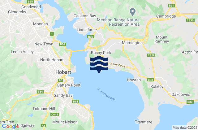 Karte der Gezeiten Port of Hobart, Australia