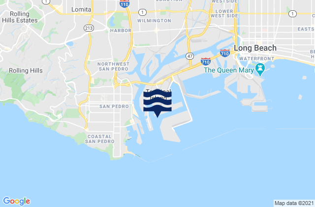 Karte der Gezeiten Port of Los Angeles, United States