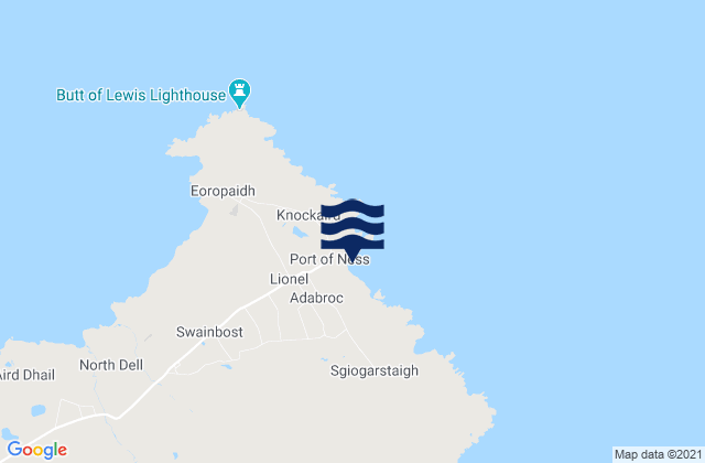 Karte der Gezeiten Port of Ness, United Kingdom