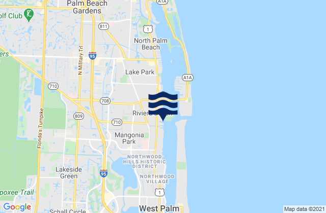 Karte der Gezeiten Port of Palm Beach, United States