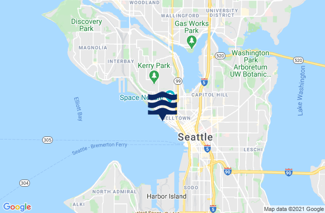 Karte der Gezeiten Port of Seattle, United States