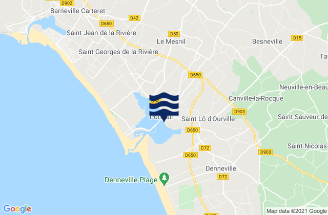 Karte der Gezeiten Portbail, France