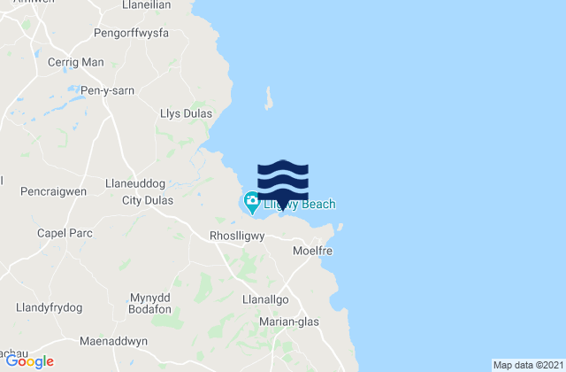 Karte der Gezeiten Porth Forllwyd Beach, United Kingdom