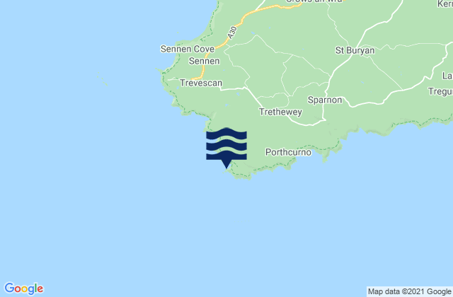 Karte der Gezeiten Porth Loe Beach, United Kingdom