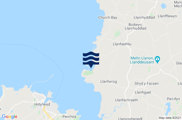 Karte der Gezeiten Porth Tywyn Mawr Beach, United Kingdom