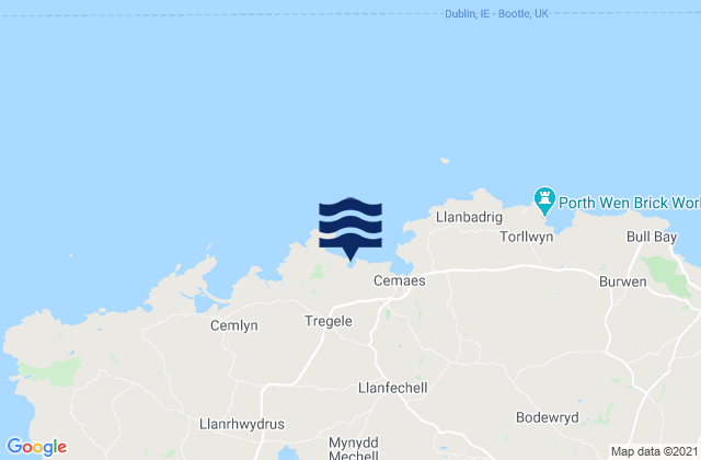 Karte der Gezeiten Porth Wylfa Beach, United Kingdom
