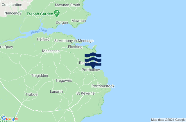 Karte der Gezeiten Porthallow Beach, United Kingdom