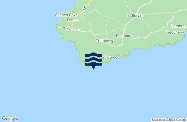 Karte der Gezeiten Porthgwarra Beach, United Kingdom