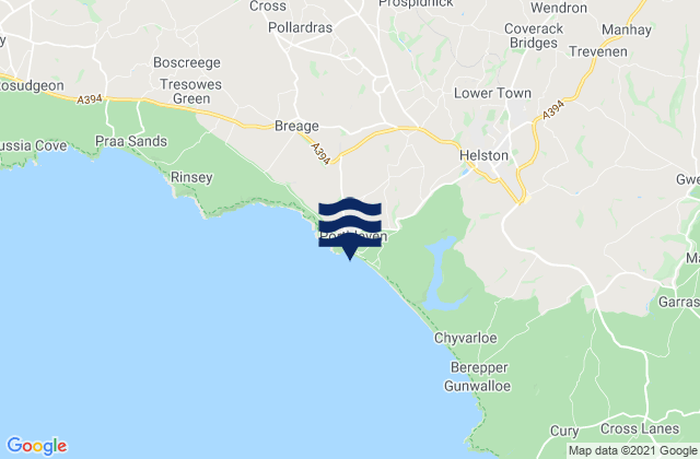 Karte der Gezeiten Porthleven Beach, United Kingdom