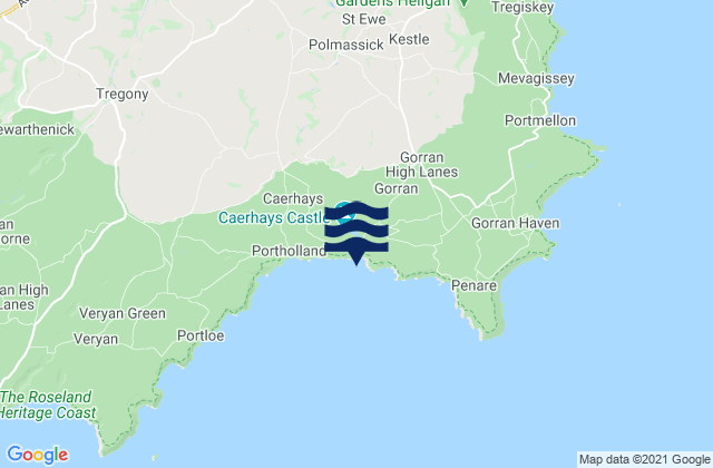 Karte der Gezeiten Porthluney Cove Beach, United Kingdom