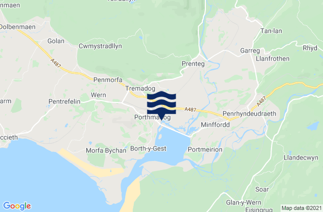 Karte der Gezeiten Porthmadog, United Kingdom