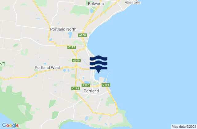 Karte der Gezeiten Portland, Australia