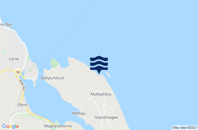 Karte der Gezeiten Portmuck Bay, United Kingdom
