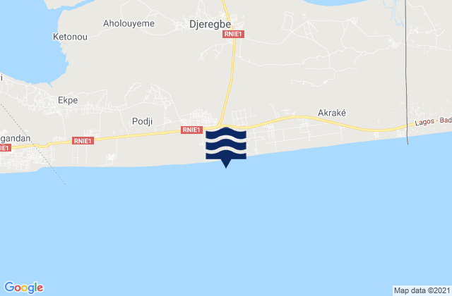 Karte der Gezeiten Porto-Novo, Benin