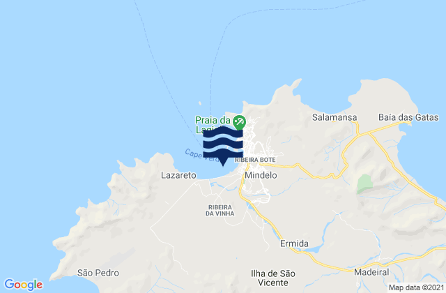 Karte der Gezeiten Porto Grande, Cabo Verde