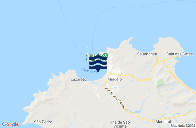 Karte der Gezeiten Porto Grande Sao Vincente Island, Cabo Verde